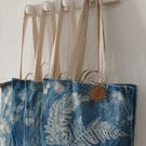 Hand Printed Cyanotype Tote Bag (Fern & Alium)