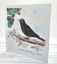 Birthday Card - blackbird and blackberries, original artwork, nature - Image 3