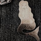 Silver Mermaid Brooch