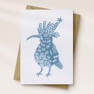 'Bird With a Party Hat' Birthday Card - A6