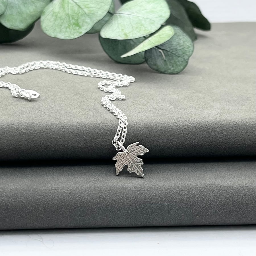 Handmade Sterling Silver Leaf Pendant