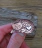 Copper sleeping cat brooch  - Image 4