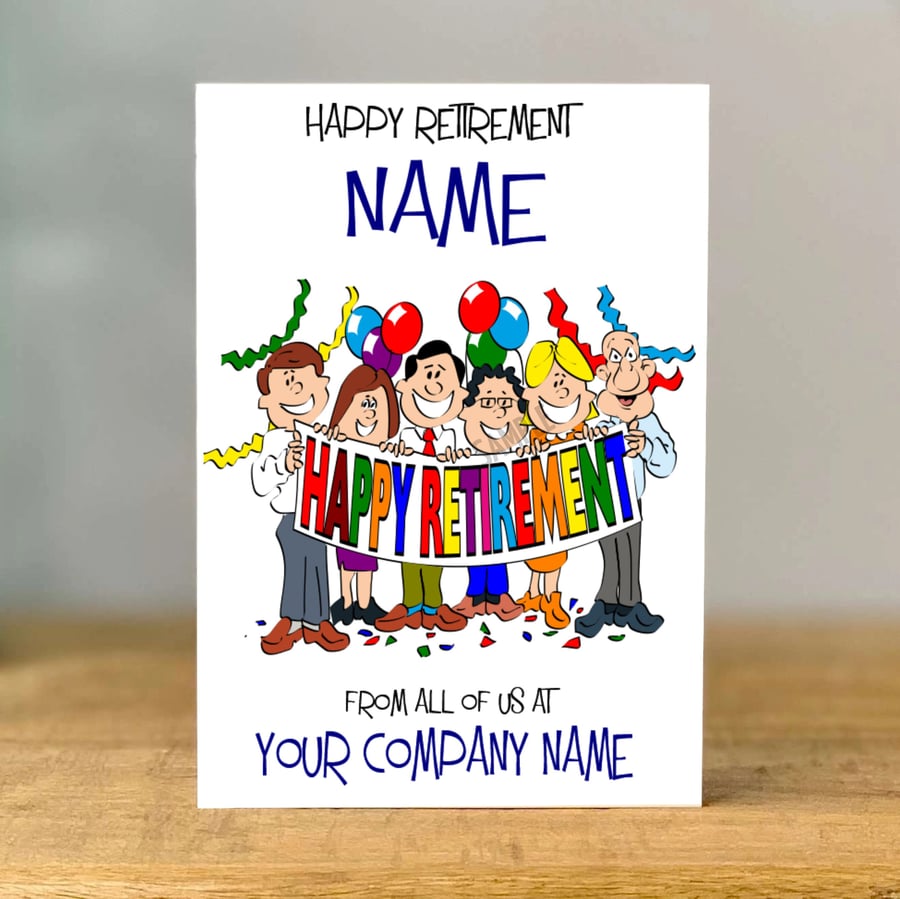 Personalised Retirement Card, work colleage, mum, dad, grandad, gran, son, 