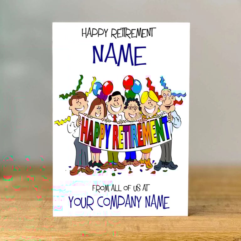Personalised Retirement Card, work colleage, mum, dad, grandad, gran, son, 