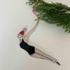 Christmas Tree Wild Swimmer Stained glass ornament