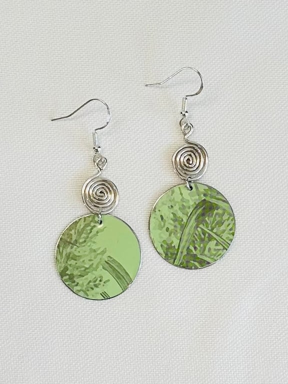 Recycled tin and silver earrings 