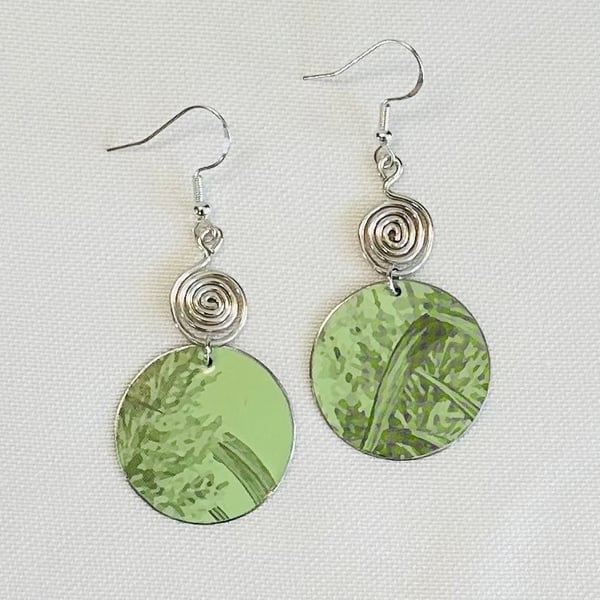 Recycled tin and silver earrings 