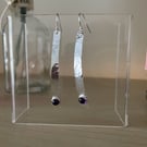 Sterling silver and amethyst statement earrings 