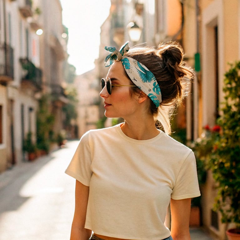 Skulls & Leaves in Tiles Bandana