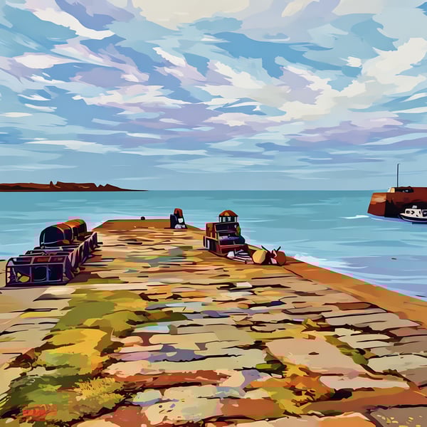 A4 Print Crab Pots Harbour Hidden Scotland 