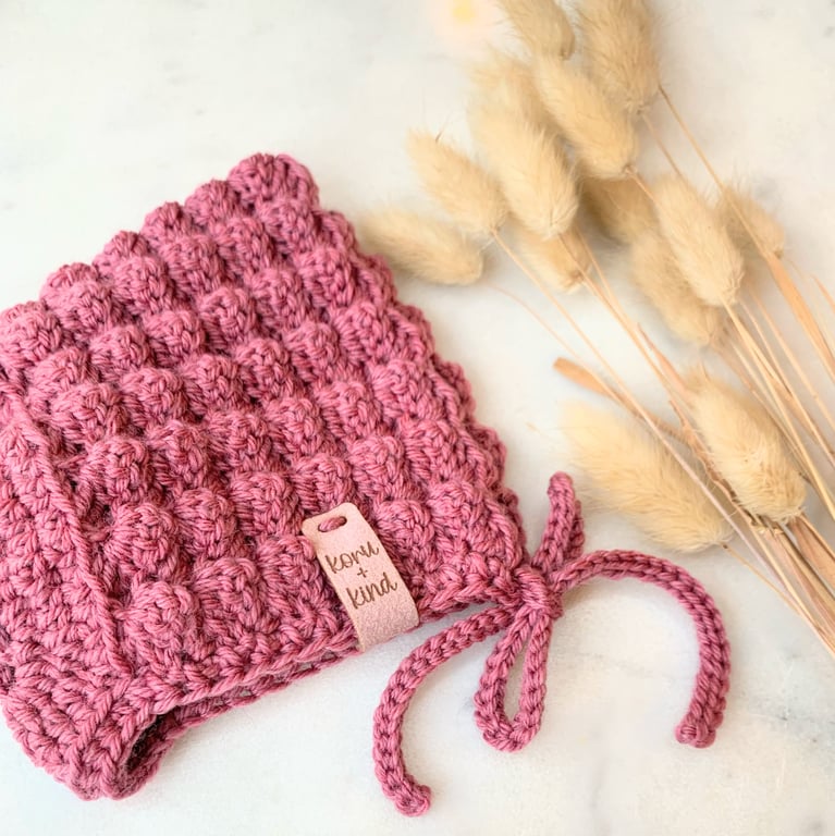 Bridgerton Bonnet 100% Merino Wool Hushed Rose