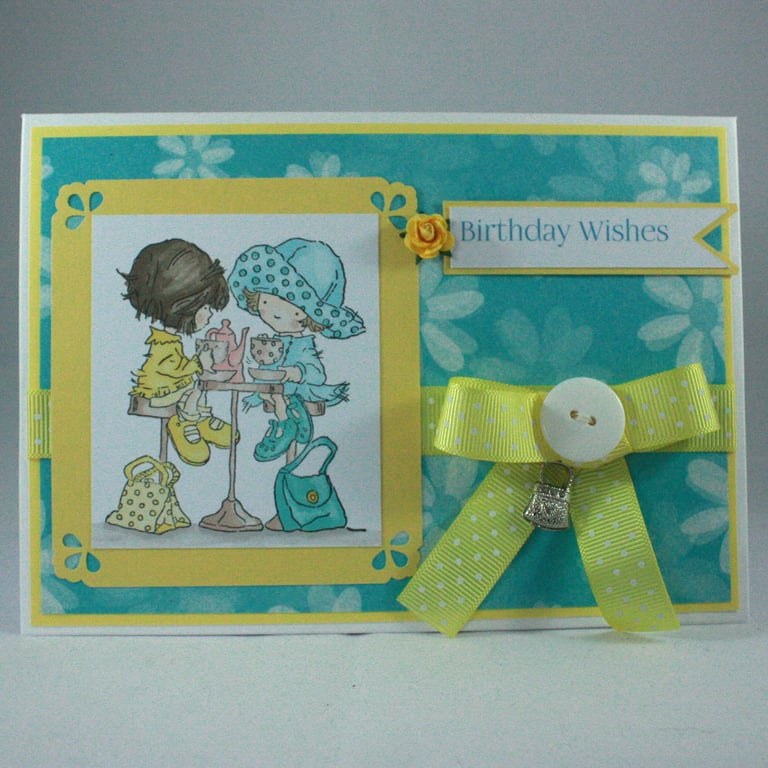 Handmade birthday card - ladies who lunch 
