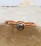 Rose Gold Whisper Ring with Grey Diamond Cabochon : Size K - Image 10