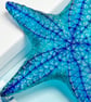 Fused Glass Starfish - Royal Blue -Turquoise - Image 8