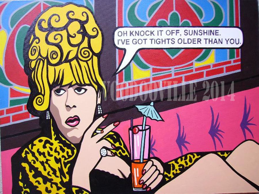 Coronation Street's Bet Lynch worse for wear in the Rovers Return 10 x 8 inches