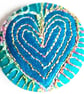 Buttons 1 inch button Hand Dyed Silks and Cottons Free Machine Embroidery Button