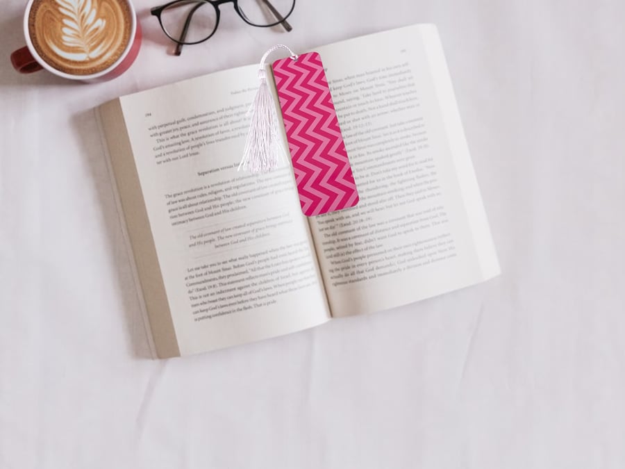 Bright Pink Metal Bookmark