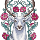 Ornate Embroidered Stag’s Head Patch Woodland Deer Crest in 3 Sizes