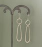 Silver drop earrings - organic shaped lightweight in recycled sterling silver