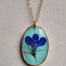 Real Flower Pendant Necklace Resin