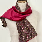 Liberty of London Print Long Scarf.Cotton Tana Lawn and Velvet  