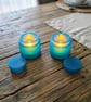 Blue Shimmer Resin Jars with Stopper Lids - Image 1