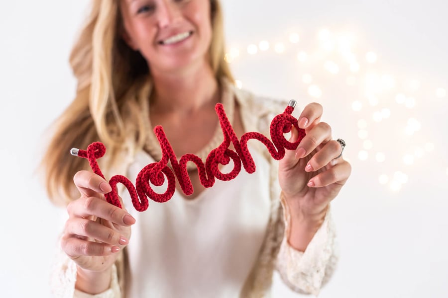 Hohoho - knitted word - Christmas decor - Personalised Christmas gift