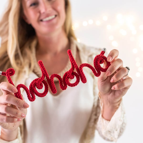 Hohoho - knitted word - Christmas decor - Personalised Christmas gift
