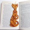 Cat Bookmark, embroidered lace