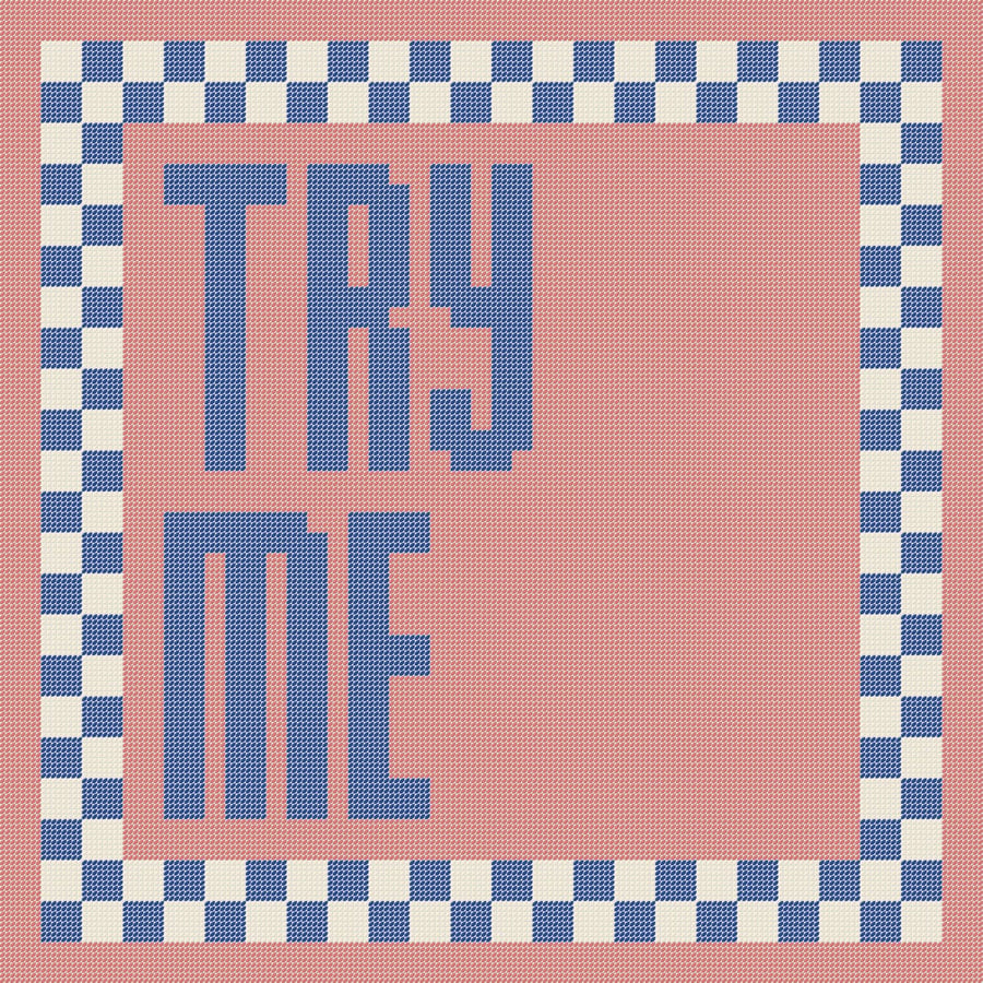 TRY ME Needlepoint Cushion Pattern - Large Digital Tapestry Chart PDF