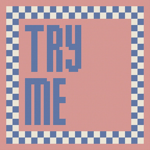 TRY ME Needlepoint Cushion Pattern - Large Digital Tapestry Chart PDF
