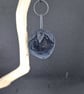 Black velvet Strawberry handbag charm, keyring  - Image 5