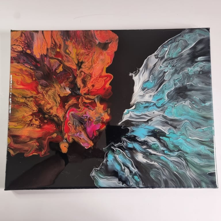 (13) Acrylic Art rendition of the ubiquitous Fire and Ice