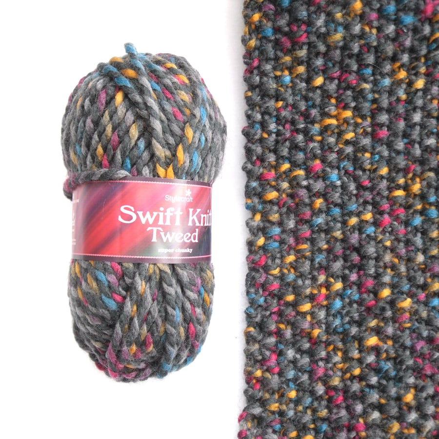 Stylecraft Swift Knit Tweed , Chunky 100 gram balls , FREE PATTERN REDUCED PRICE