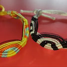 2 handmade beautiful  colourful friendship bracelets with tie closure