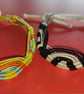 2 handmade beautiful  colourful friendship bracelets with tie closure