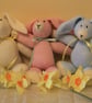 Hand Knitted Blue Wuffy Bunny - Image 3