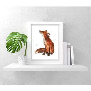 Tender Watercolour Fox Print