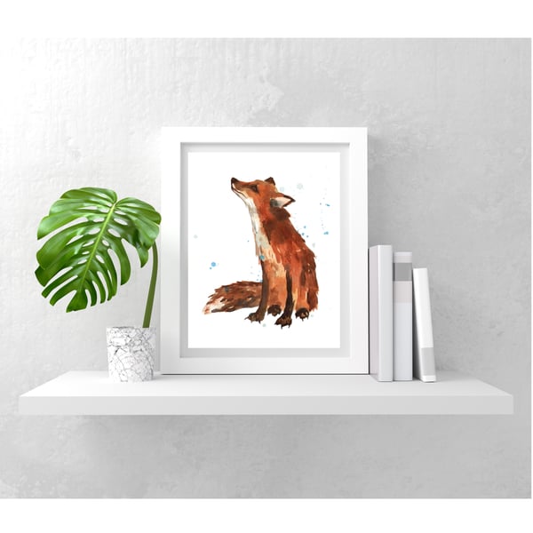 Tender Watercolour Fox Print