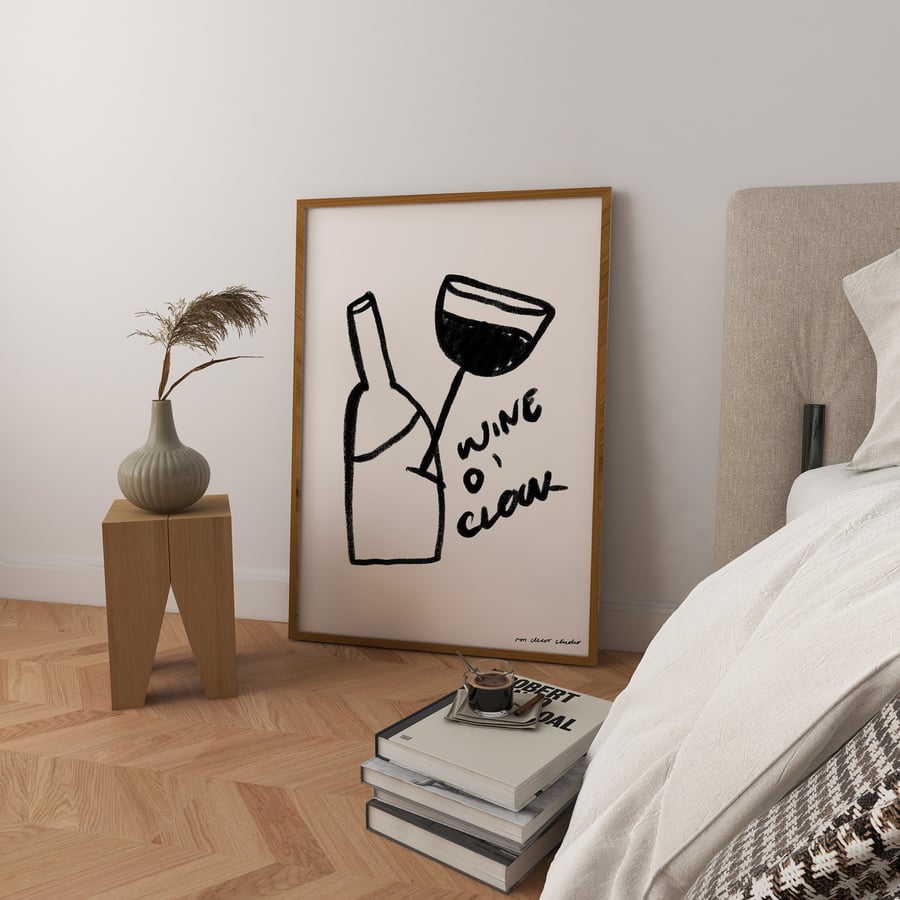 Wine O'Clock Art Print Poster