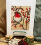 Robin On The Berry Branches - Christmas Card