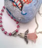 Christmas Angel Pendant on a Pearl Crystal and Chain Necklace, Stocking Filler - Image 2