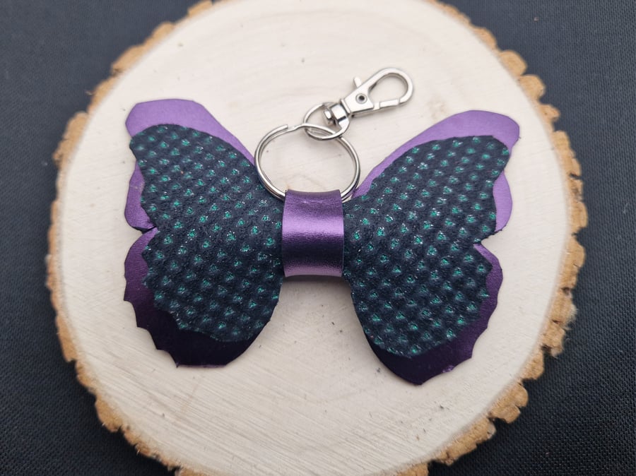 Leather Butterfly Bag Charm