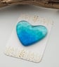 Shades of Blue Fused Glass Heart