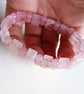 Stretchy Pink Rose Quartz Gemstone Cuff Stacker Bracelet - Image 3