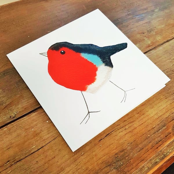 5 Robin Christmas cards, set of cards, watercolour, trees, snow, winter