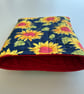 Sunflower Print Quilted Fabric Book Sleeve - Hardback Size  - Image 5