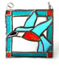 Sold 261016 t Kingfisher Framed Stained Glass Suncatcher Tile  - Image 7