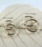 Silver Sleeper Hoop Earrings 11 mm Overlap Hoops - Image 9
