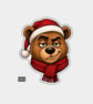 Funny Christmas Sticker Vinyl Xmas Decal For Adults - Judgy Bear Face